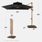 Best Choice Products 10ft Square Woodgrain Pattern 2-Tier Outdoor Solar LED Cantilever Umbrella w/ Base